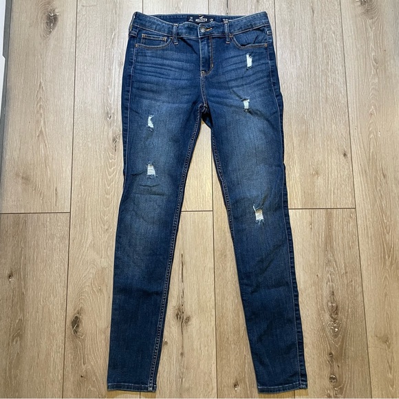 Hollister Denim - Hollister Co. Epic Flex Dark Wash Distressed Super Skinny Y2K Denim Jeans 7 R